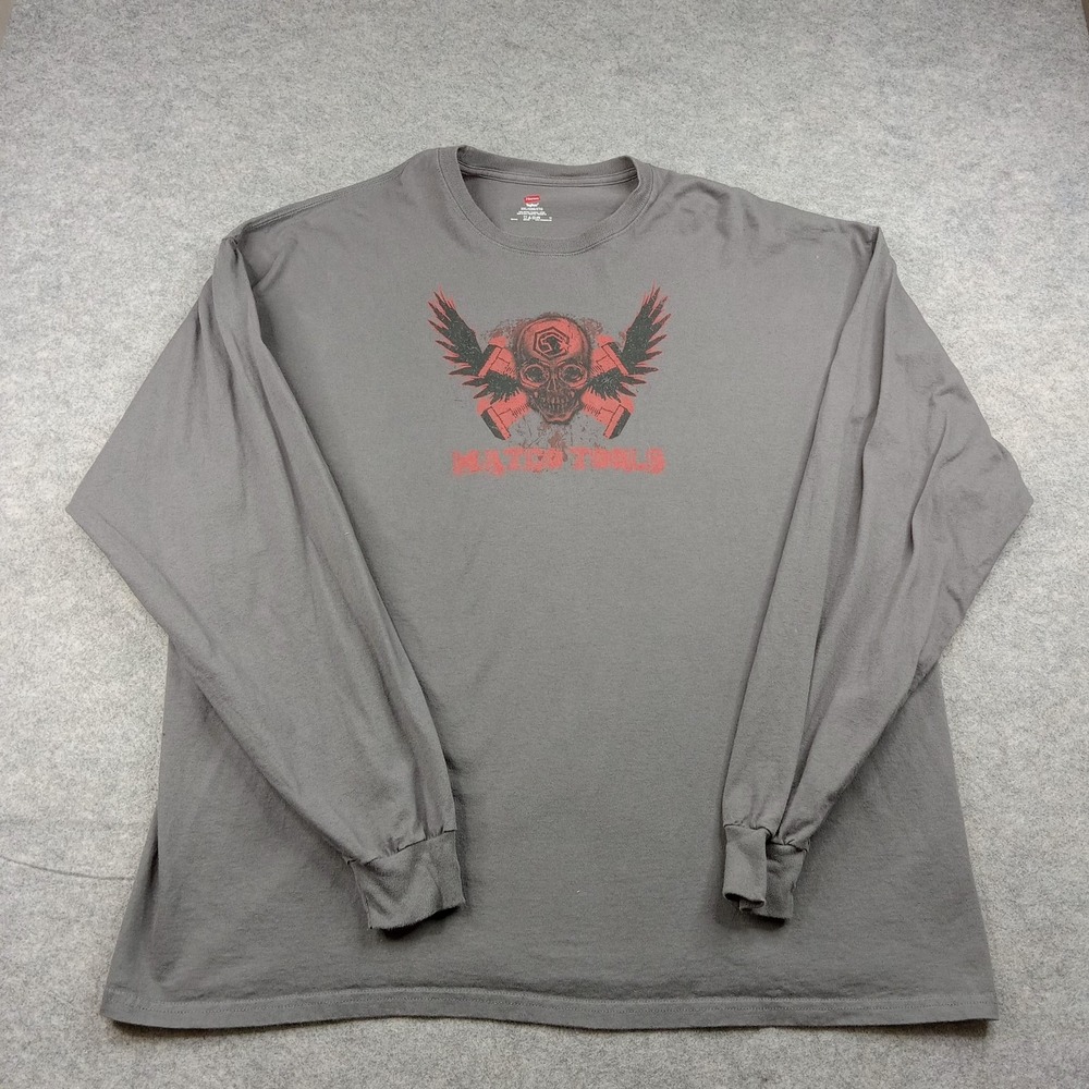 Matco Tools Shirt Mens 3XL Long Sleeve Skull Graphic Tee Tagless Crewneck Casual